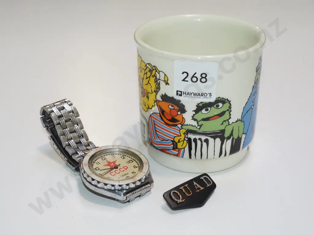 Russian watch, Crown Lynn Sesame Street cup Image 1++