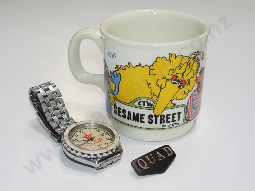 Russian watch, Crown Lynn Sesame Street cup Image 1++