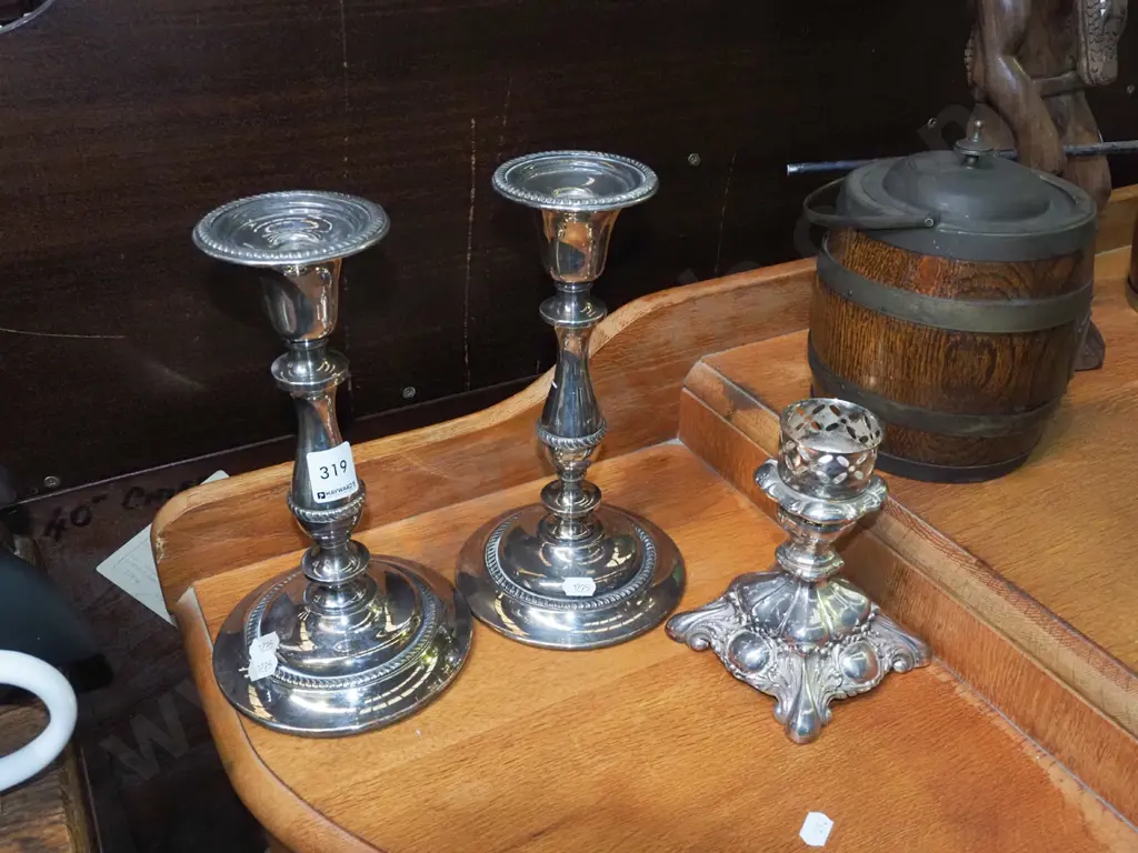 3x plated candlesticks Image 1++
