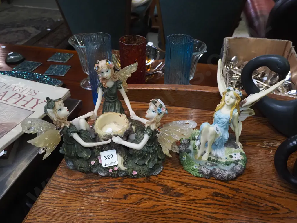 composite fairy figurine, tea light candle holder Image 1++