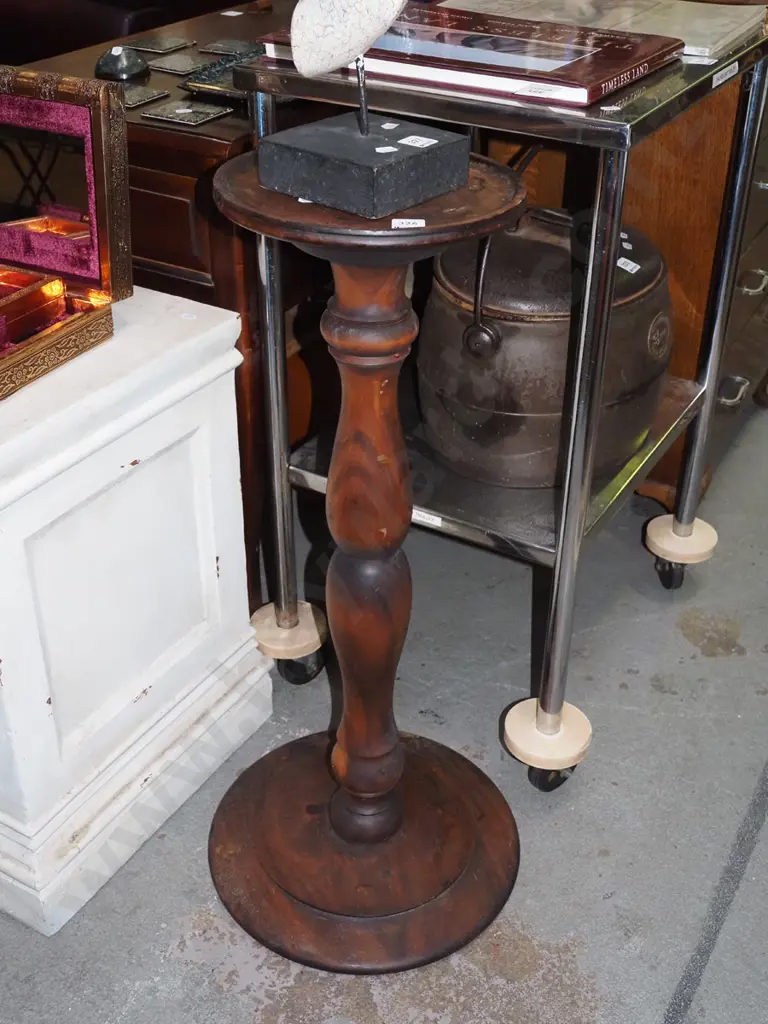 turned wooden jardiniere stand H-780 Image 1++