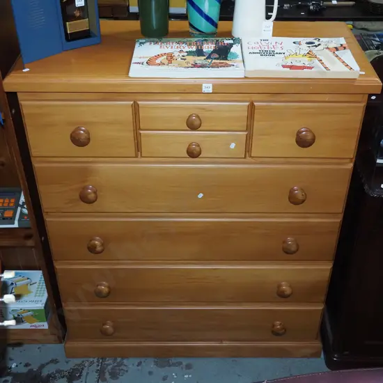 rimu and mdf 8 drawer tallboy H-1210 W-1000 D-430