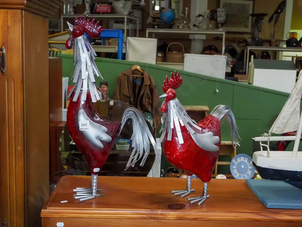 tin chicken and rooster H-460 Image 1++