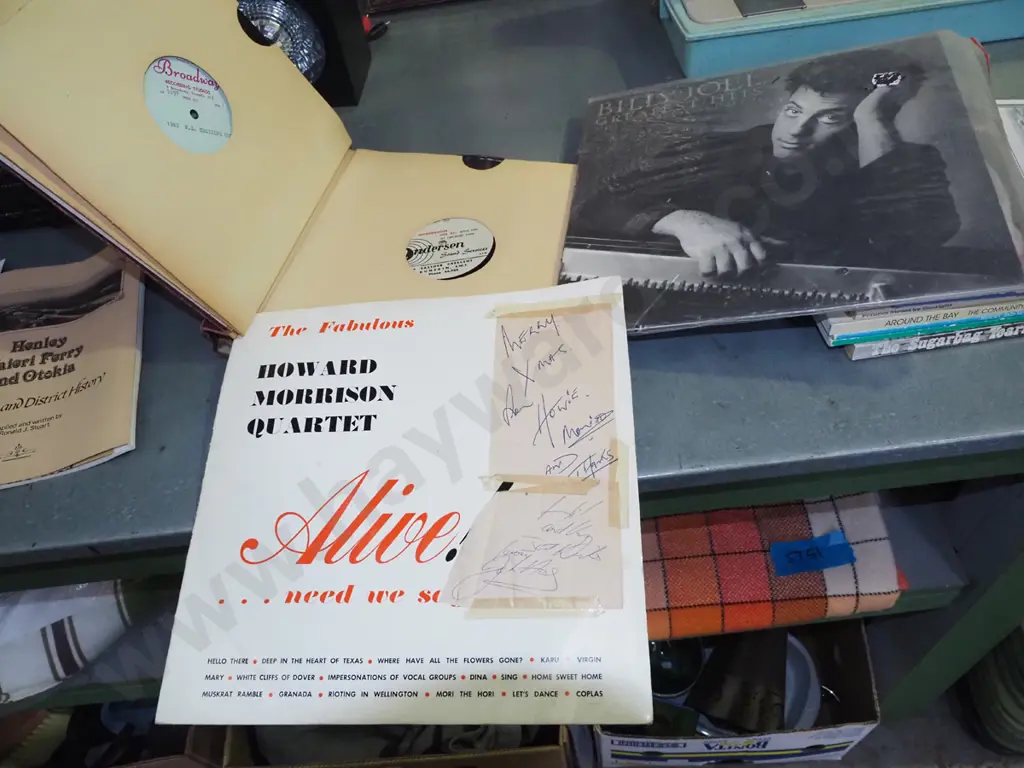 Howard Morrison Quartet LP with signatures, Billy Joel LP, album of 78s - trotting cup Image 1++