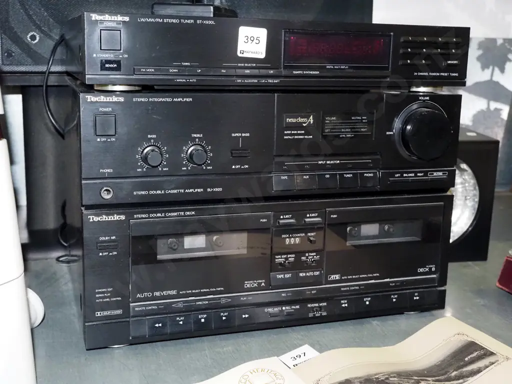 Technics stereo, twin cassette, 2 speakers, disco light Image 1++