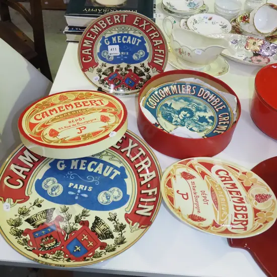 French themed camembert plates and bowl