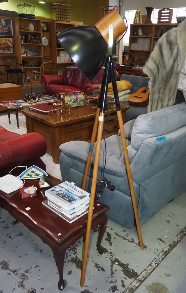 modern standard lamp on tripod base Image 1++