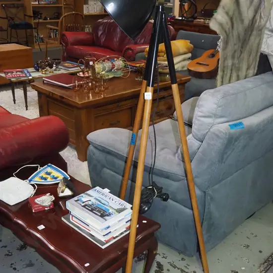 modern standard lamp on tripod base