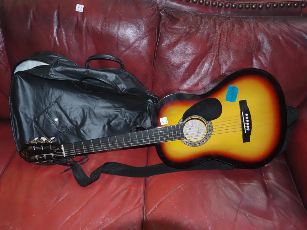 SX Junior acoustic guitar and carry case Image 1++