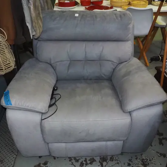 grey suede electric rise and fall chair