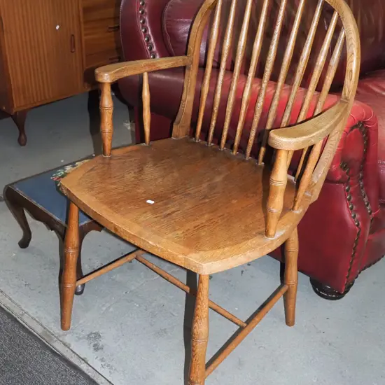 oak spindle back dining chair