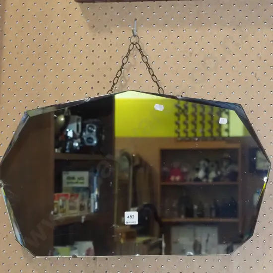 deco bevelled edged wall mirror