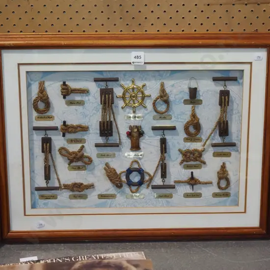 framed shadow box - sailing knots