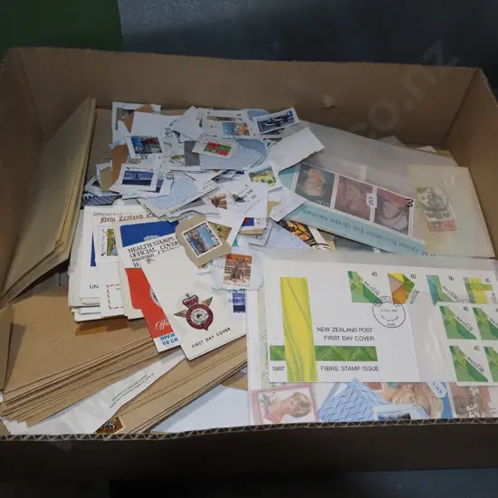 box; first day covers etc