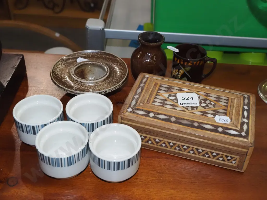 Crown Lynn egg cups, trinket box etc Image 1++