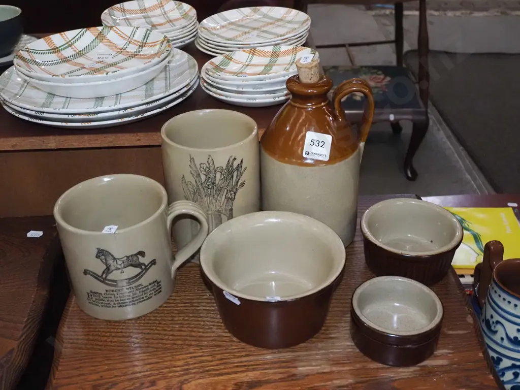 small baking dishes, large coffee mug, stoneware bottle etc Image 1++