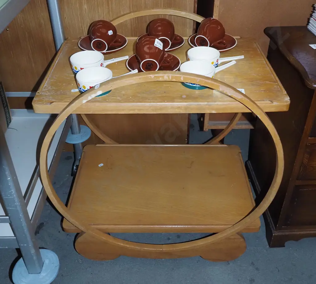 bentwood hoop 2 tier deco tea trolley Image 1++