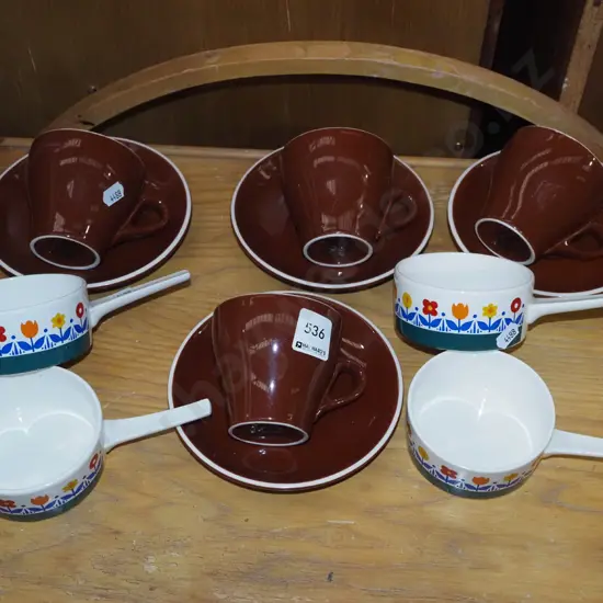 coffee cups, saucers, 4x Villeroy and Boch long handled rammekins