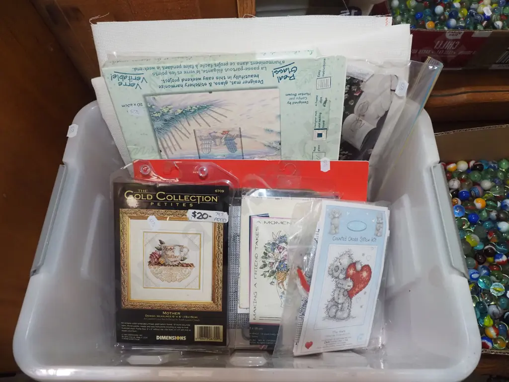 tub  of tapestry sets, craft book etc Image 1++
