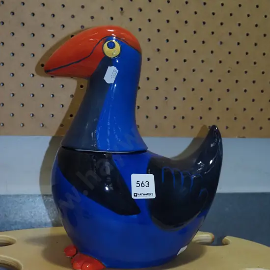 ceramic pukeko storage container 