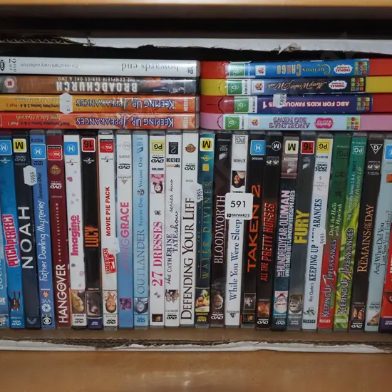 box of DVDs