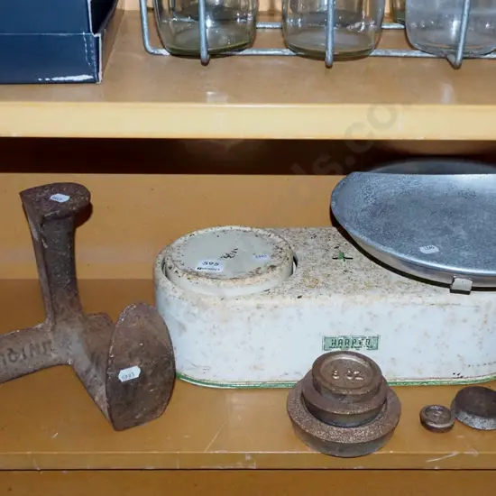 rusty vintage scales, shoe last