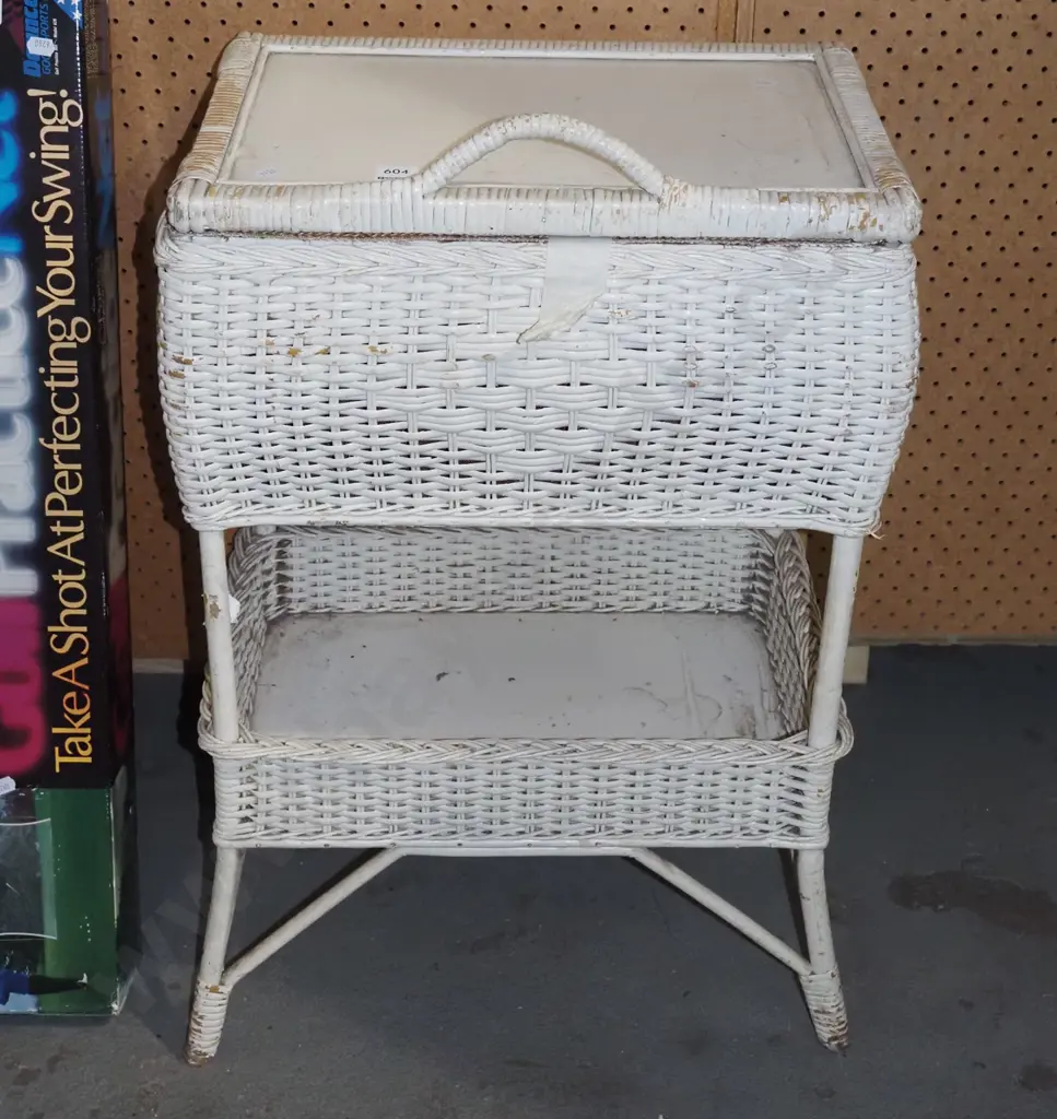 cane 2 tier sewing basket Image 1++
