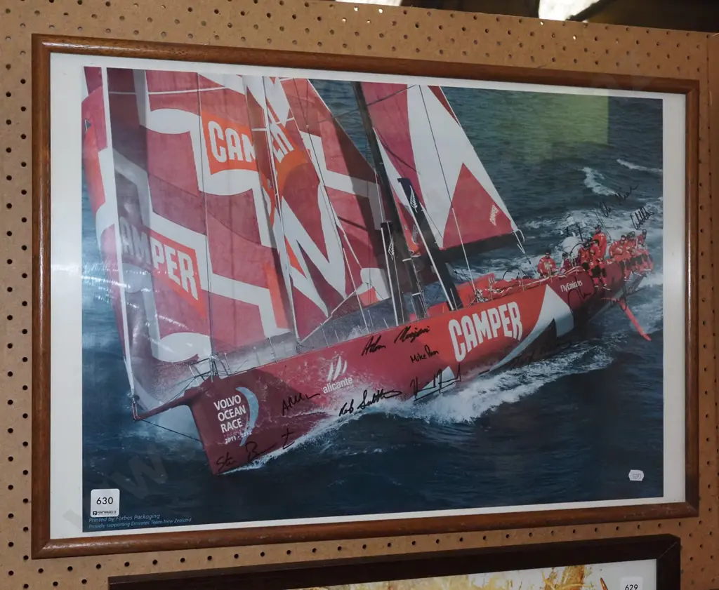 framed signed  Emirates Team New Zealand poster print Image 1++