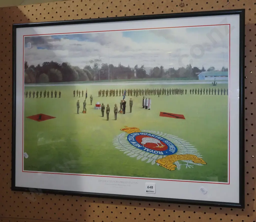 framed RNZIR Colours presentation Palmerston North 1997 Image 1++