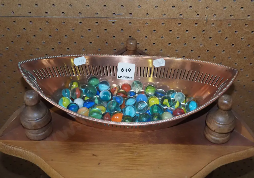 copper tray and marbles Image 1++