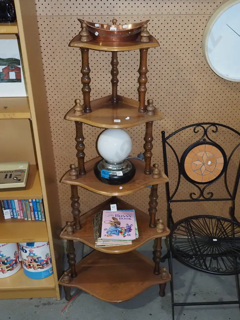 mahogany 5 tier whatnot H-1400 Image 1++