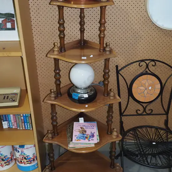 mahogany 5 tier whatnot H-1400