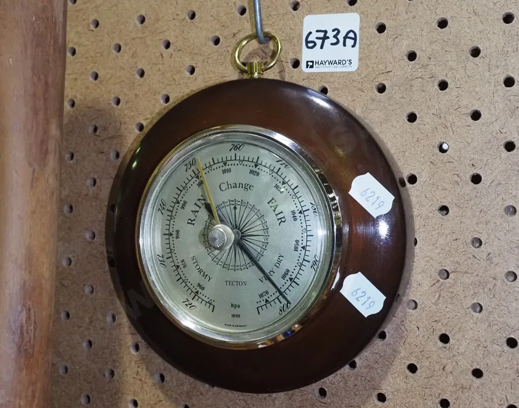 retro woodcased wall barometer Image 1++