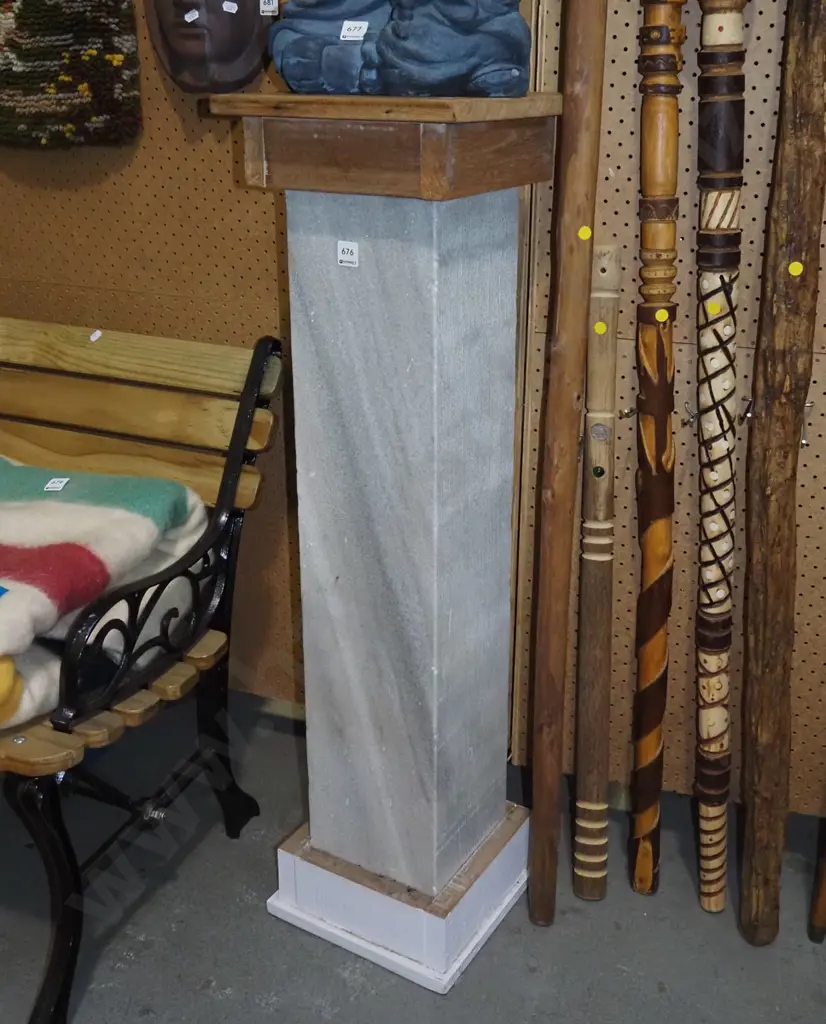 heavy marble and hardwood plinth H-1000 W-280 D-280 Image 1++