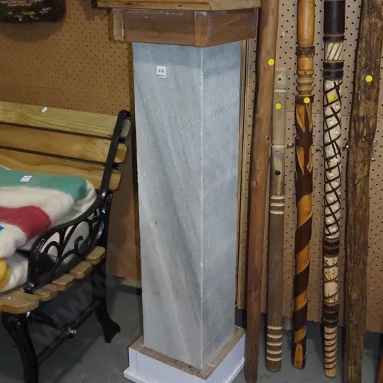 heavy marble and hardwood plinth H-1000 W-280 D-280