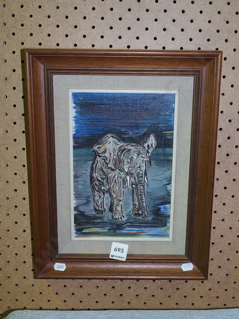 framed watercolour - elephant Image 1++