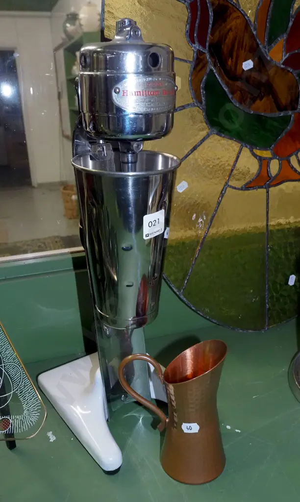 Hamilton Beach vintage milkshake mixer, small copper jug Image 1++