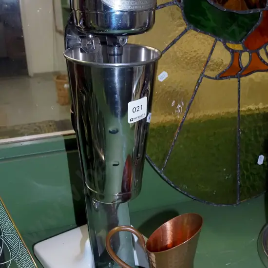 Hamilton Beach vintage milkshake mixer, small copper jug