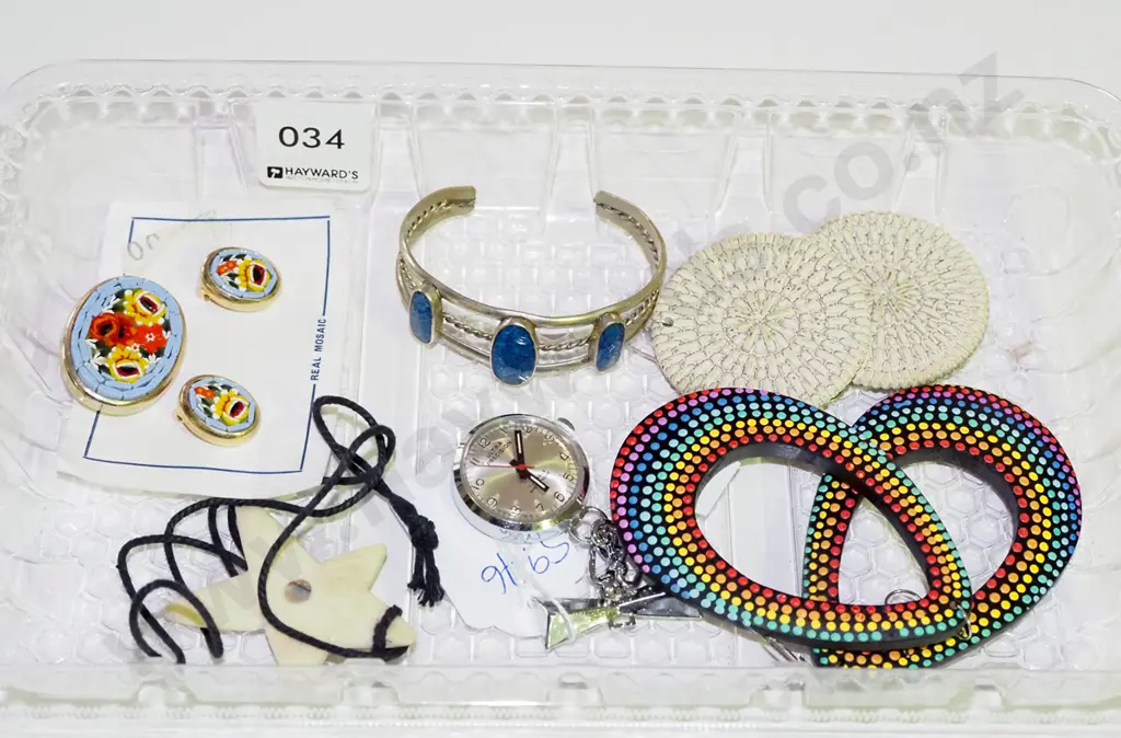 plastic tray; nurses watch, earrings, bracelet etc Image 1++