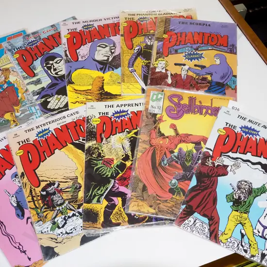 back issues of various Phantom amd other comics