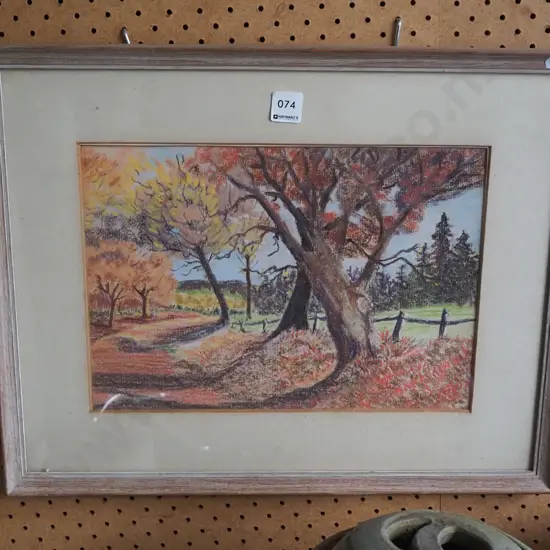 framed pastel - trees