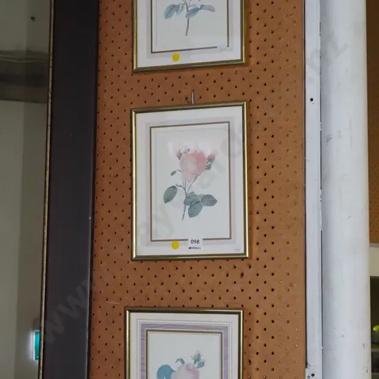 3x rose prints - yellow dots