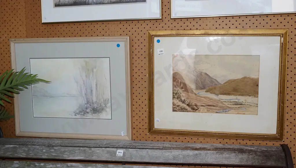 2x framed watercolours - landscapes - 1 has significant foxing Image 1++