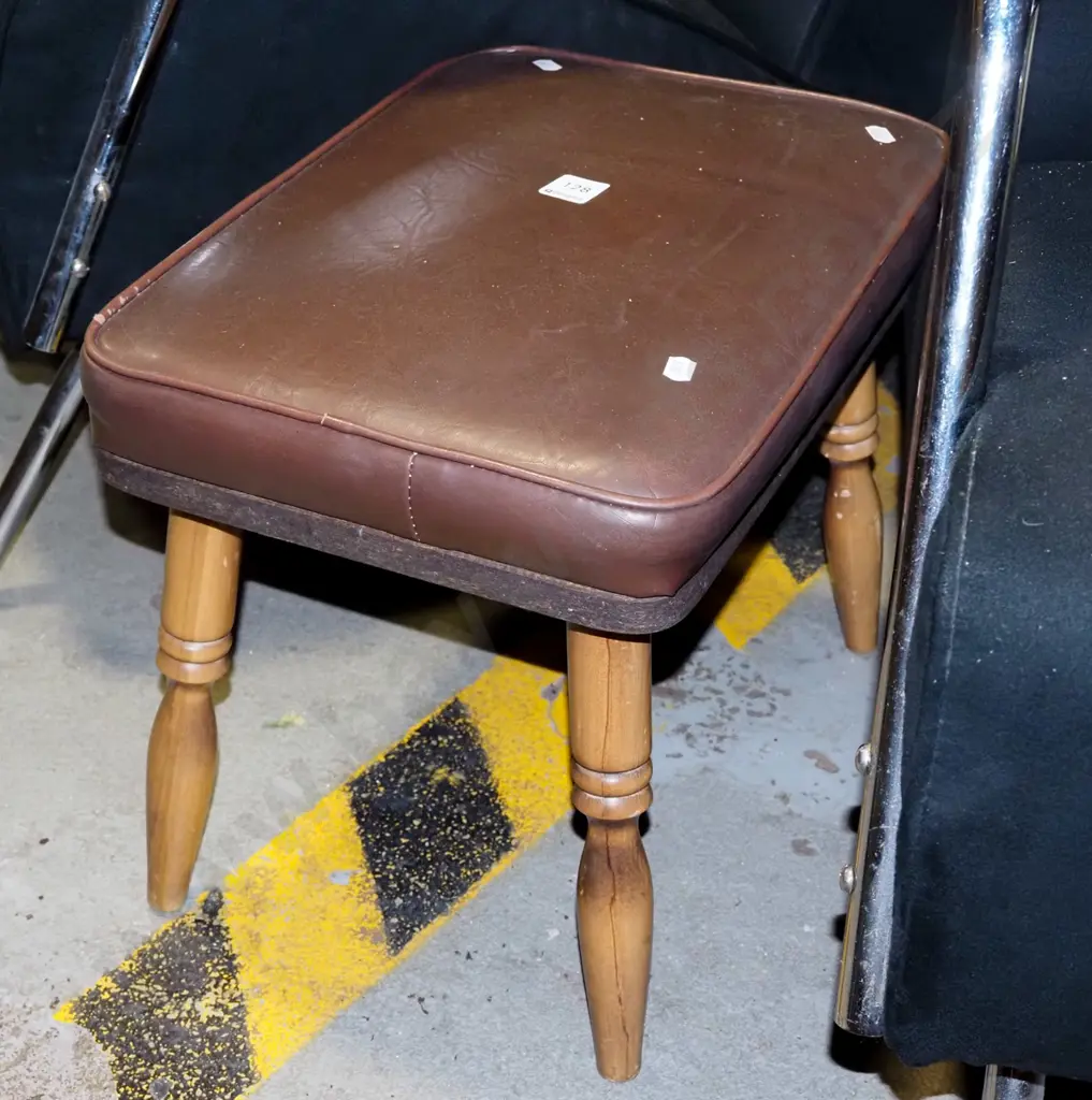 brown vinyl footstool Image 1++