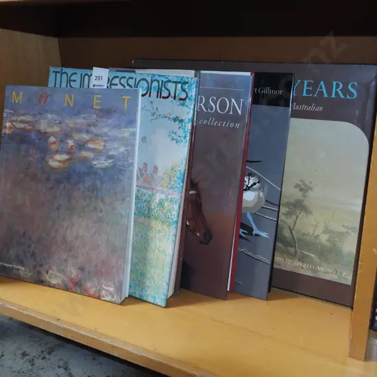 shelf of artbooks