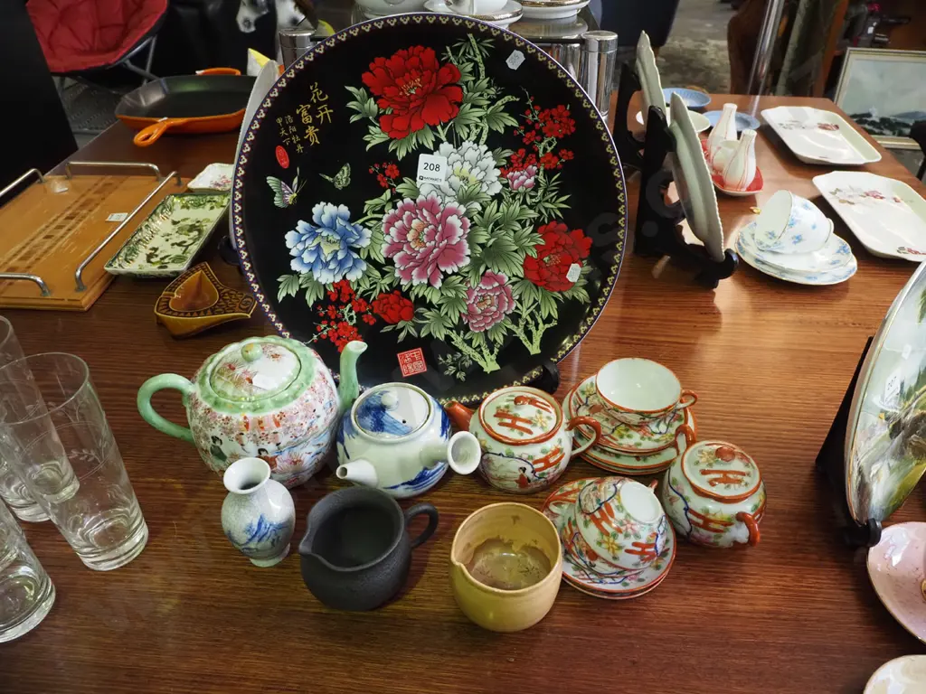 chrysanthemum plate, teapots, jugs etc Image 1++