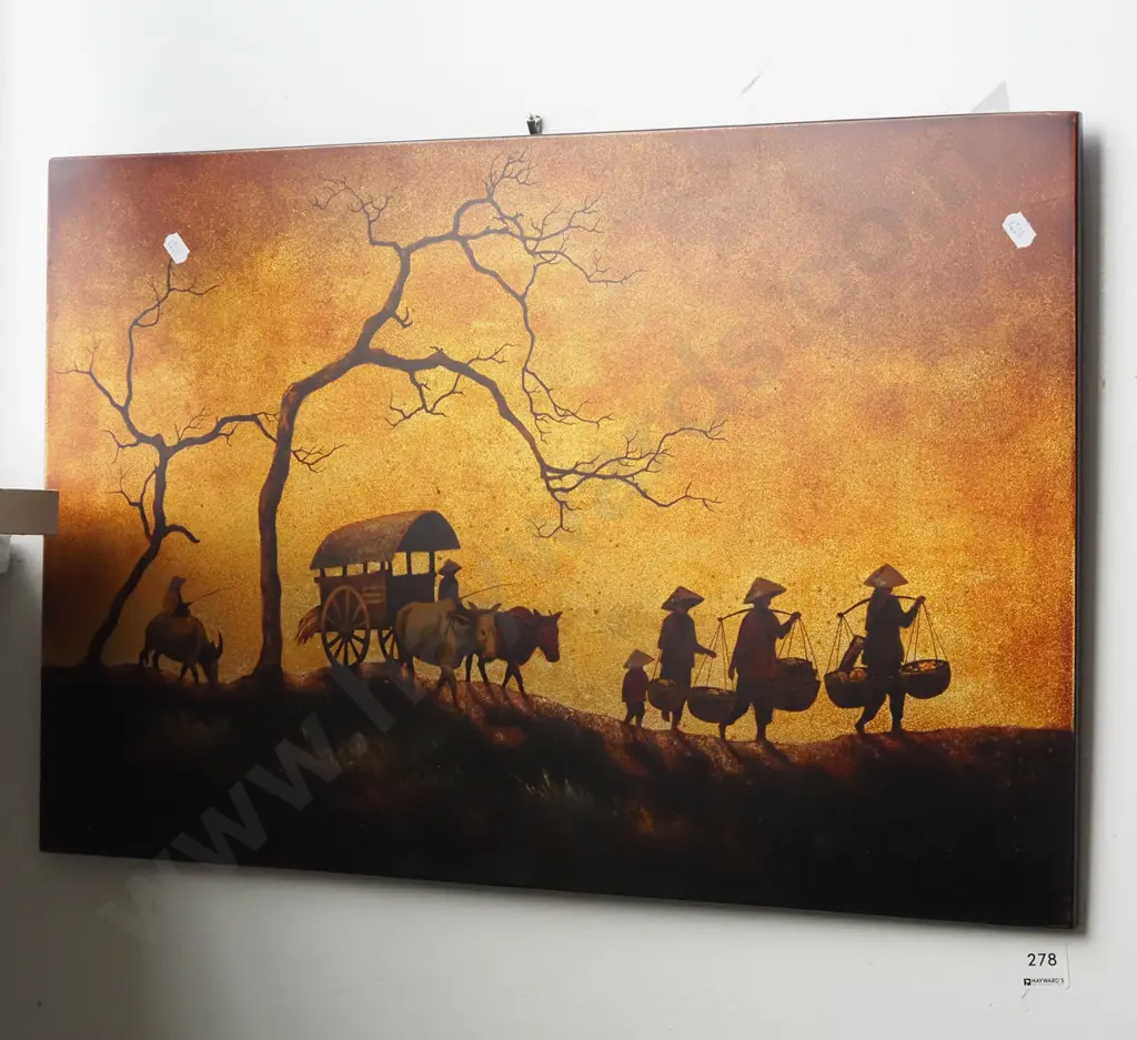 oil on board - on the way to market Image 1++