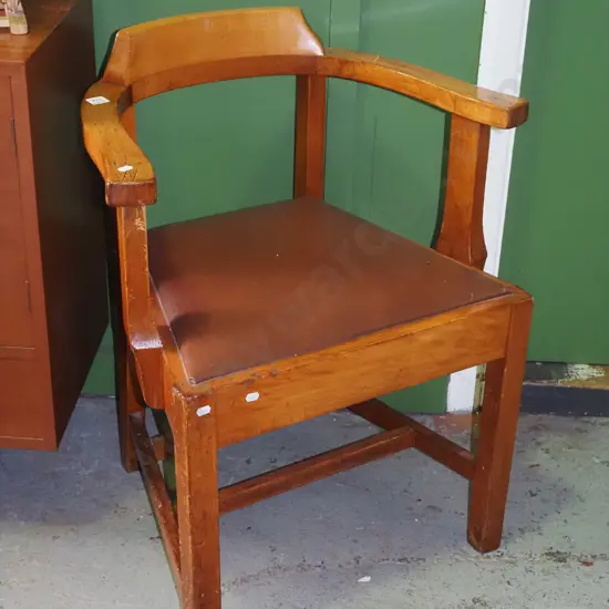 vinyl and rimu tub chair