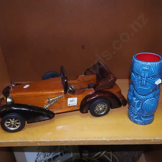 wooden model vehicle, Marvel character vase