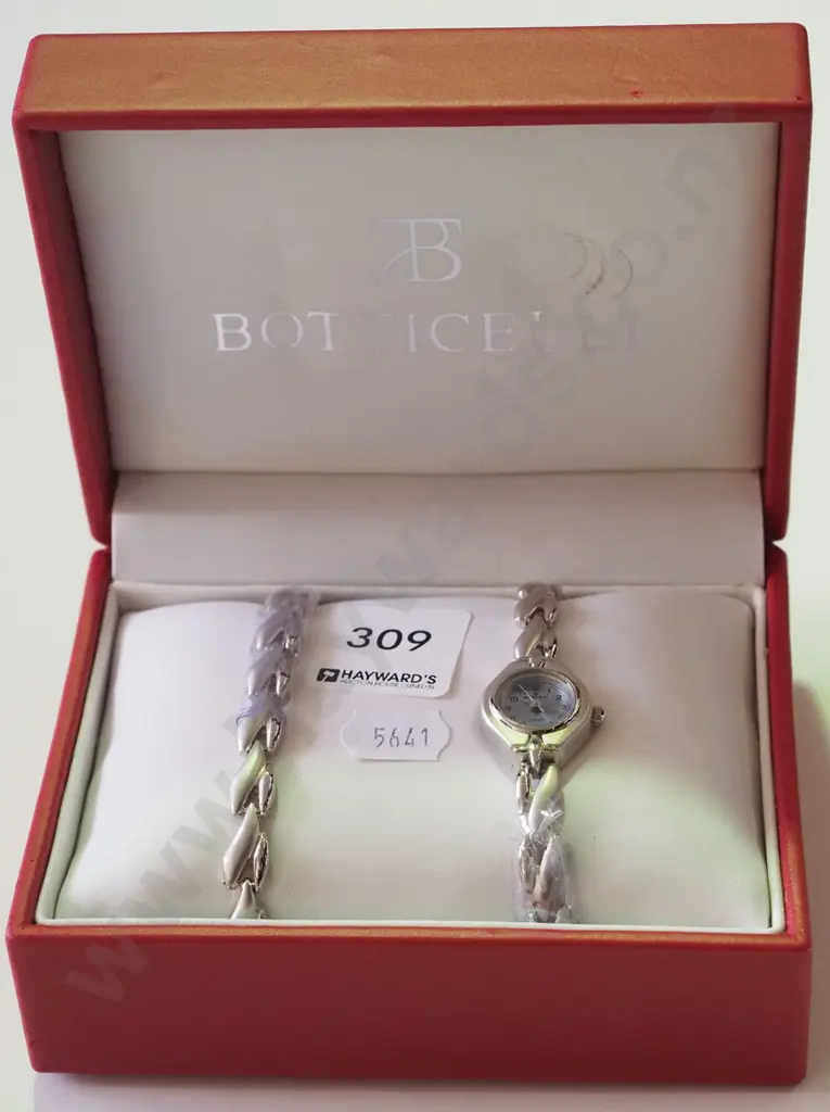 silver ladies wristwatch and bracelet Image 1++